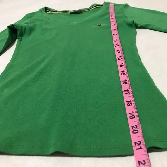 Hollister Girls S Green V-neckline Long Sleeves Pullover Top Blouse - Picture 9 of 14